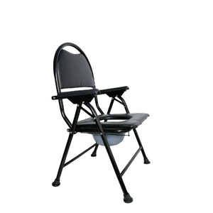<b>Commode</b> <b>Chair</b> Foldable Portable Toilet Seat For Elderly Hospital Use With Foam Padding And Armrests - Product Image 1