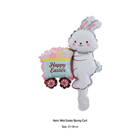 Mini ballons en aluminium mats de Pâques, lapin, lapin en forme d'œuf, poussin, champignon, carotte, ballons en Mylar, décoration de fête de Pâques en gros