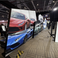 Affichage lumineux en tissu SEG en forme personnalisée, hexagone, polygone, pour stand d'exposition automobile SEMA, panneau d'affichage rétroéclairé par LED