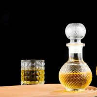 Réservoir de stockage de carafe avec couvercle pour vin, whisky, brandy, tequila - Capacités de 230 ml, 520 ml, 970 ml, emballage en boîte, MOQ 50 pièces
