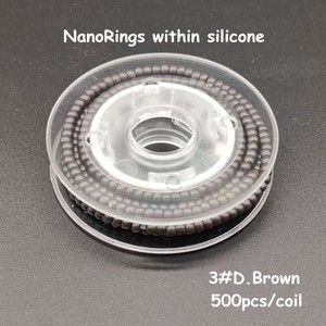Nano anillos precargados con silicona para extensión de cabello Nano Tip Nano Beads 2,9*1,6mm 500 uds/rollo - Product Image 3
