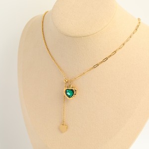 Collana con Ciondolo in Acciaio Inossidabile Placcato Oro con Zirconi Carline, Regalo di Compleanno per Donne - Product Image 6