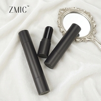 Tube de rouge à lèvres double embout noir mat, contenant vide pour baume à lèvres, contenant 2-en-1 pour stick correcteur, tube rond en plastique pour stick blush