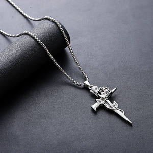 Collana con Ciondolo a Croce Personalizzata Multifunzione per Uomo, Gioielli Gotici alla Moda - Product Image 5