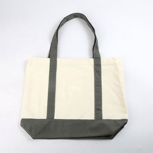Sac fourre-tout en toile de coton imprimé personnalisable avec logo, poignée et fermeture éclair, idéal pour les courses et le transport en gros - Product Image 3