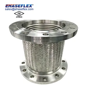 Expansão Conector Flange End Fole Duplo Junta Flexível Com Tranças Tubo