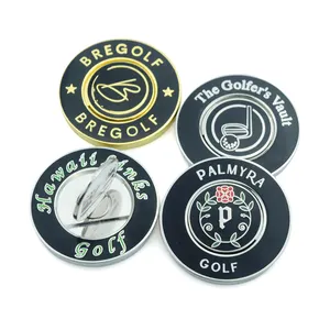 Custom Black Nickle Removable Golf Ball Marker Divot Tool Hat Clip Poker Chip With Magnet