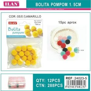 Palline di Lana Gialla da 1,5 Cm per Decorazioni Artigianali - Product Image 1