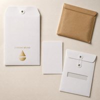 Enveloppe professionnelle personnalisée en carton blanc 250 g/m² format A6 avec fermeture à bouton et cordon pour l'emballage de cadeaux et de documents