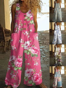 فستان نسائي عصري لعام 2025 بياقة على شكل V وتنورة فضفاضة بتصميم هاواي خفيف الوزن ومخصص - Product Image 6