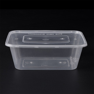 Boîte à lunch jetable en PET <span class=keywords><strong>micro</strong></span>-ondable avec bord renforcé et base plate pour les repas à emporter au bureau - Product Image 1