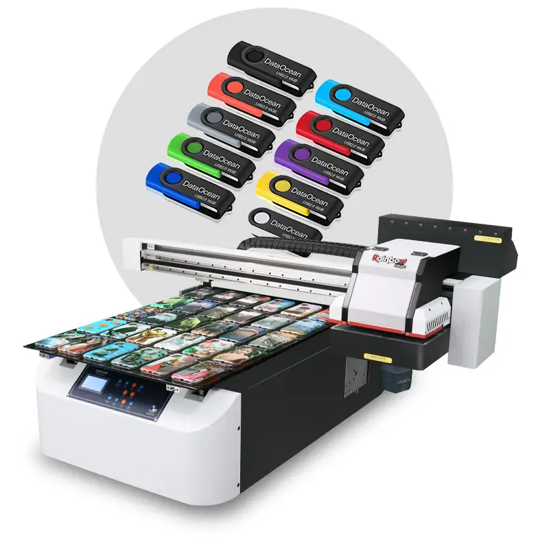 מדפסת דיגיטלית UV עם 3pcs של Epson הדפסת ראשי 60*90 A1 גודל מכונת הדפסה ישירה על פלסטיק מחברת בקבוקים