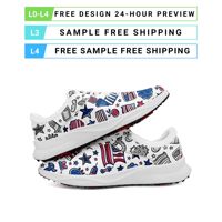 Chaussures de golf antidérapantes imprimées avec des graffitis patriotiques OEM, impression à la demande, chaussures de terrain FN062-2602802810