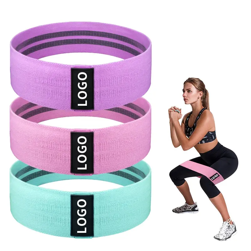 Jointop Custom Logo Legs and Butt Sports Fitness Exercise Booty Hip Band Workout Fabric Resistance Bands Set