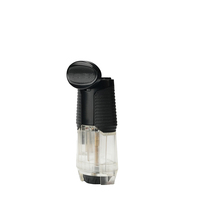 Briquet à cigare portable à flamme unique, rechargeable au butane, avec grand réservoir de carburant visible, directement de l'usine