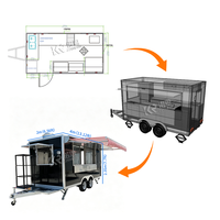 Camion de restauration professionnel pour churros, camion de crème glacée extérieur, cuisine de traiteur en acier inoxydable