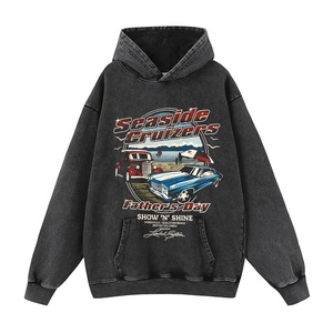 Sudadera de Algodón 100% para Hombre, Estilo Americano Retro, Otoño-Invierno, con Efecto Lavado Ácido, Tipo Pullover, Felpe Con Capucha - Product Image 2