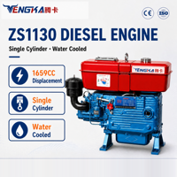 Moteur diesel agricole Tengka ZS1130 32 HP monocylindre 4 temps refroidi par eau, démarrage manuel