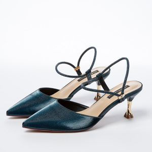 Sandalias de tacón medio personalizadas para mujer, calzado de lujo con correa de diamante roto y puntiagudas personalizadas, a la moda, <span class=keywords><strong>com</strong></span> - Product Image 1