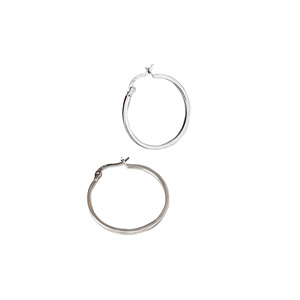 S925 Sterling Silver Hoop Earrings For Women <b>Large</b> Circle Everyday Wear - Product Image 5