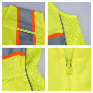 एलएक्स कक्षा 2 सुरक्षा बनियान में जेबों के साथ सर्वेक्षकों और इंजीनियरों के लिए नया डिजाइन पीले परावर्तक वॉस्टकोट - Product Image 2