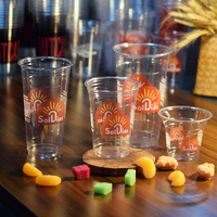 Gobelets jetables transparents en PET avec logo personnalisé et couvercles, échantillon gratuit pour café glacé matcha à emporter