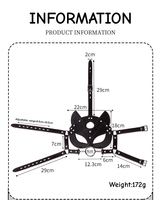 Masque de jeu de rôle BDSM, sangle réglable, bouche ouverte, ball gag, harnais réglable, jouet de bondage, cuir PU noir, 100% imperméable