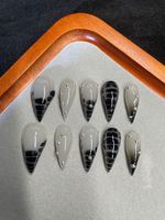 Faux ongles gothiques pointus faits à la main en gros, qualité salon, style gothique, marque privée en vrac