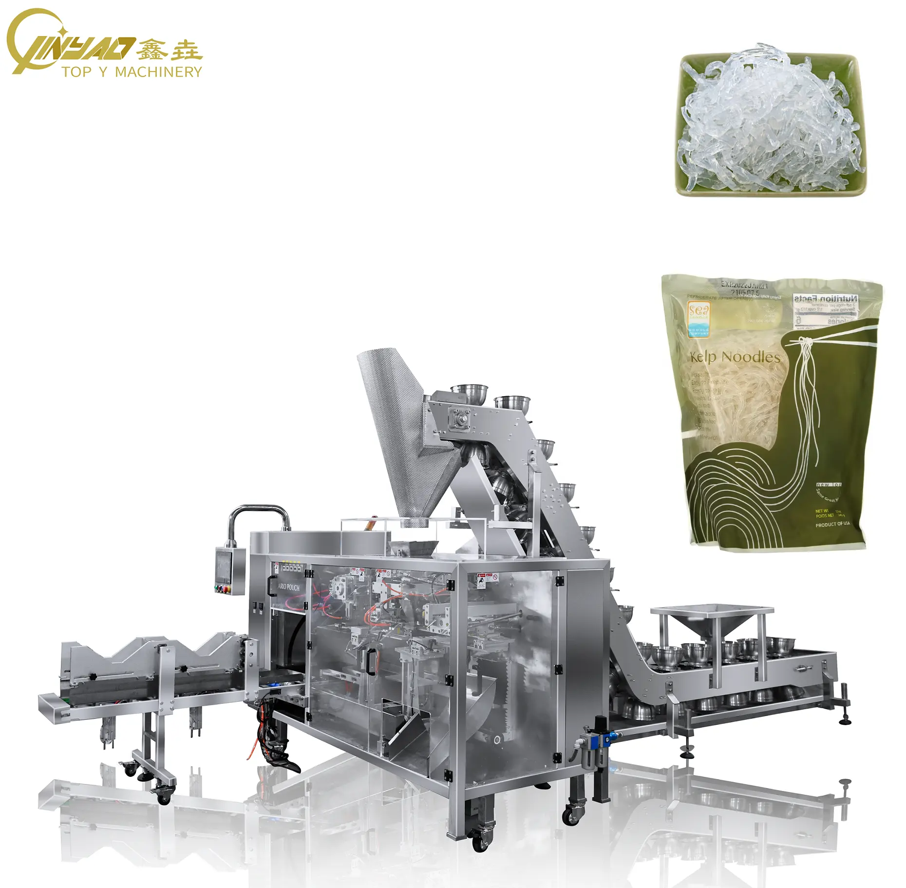 Kelp Noodles Doypack Packing Machine Hand Feeding Bowl Conveyor Horizontal Pouch Packing Machine