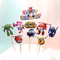Décoration de Gâteau en Papier Personnage de Dessin Animé et Ballon pour Fête d'Anniversaire Enfant Bébé, Fournitures de Gros