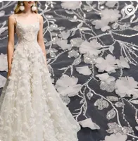Lourd fait à la main paillettes Sequin Tube perlé Tulle tissus en gros Design moderne 3d en mousseline de soie fleur broderie maille dentelle tissu