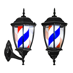 Poste de Barbería Profesional con Luz Giratoria Roja, Blanca y Azul, Letrero con Rayas, Accesorios para Salón de Belleza, Poste de Barbería con Luz LED - Product Image 1