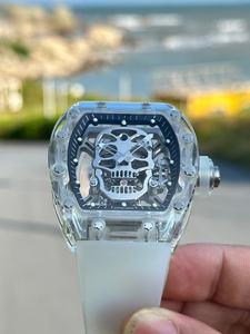 Nouvelle montre mécanique de luxe de haute qualité, étanche, mouvement automatique, design tête de mort, boîtier transparent - Product Image 2