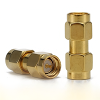 Conector Coaxial RF SMA-JJ Chapado en Oro, Tipo Recto, Adaptadores RF con Pin Interno para Comunicaciones Inalámbricas