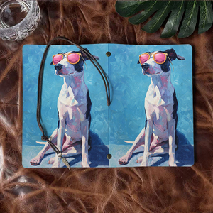 Cahier A6 fait à la main Design vintage fermeture à cravate 160 pages doux <span class=keywords><strong>cadeau</strong></span> d'anniversaire pour <span class=keywords><strong>filleul</strong></span> 16 ans + avec chien portant rose Ti - Product Image 6