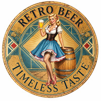 Plaque Métallique Gaufrée Vintage Rétro 'Goût Intemporel de la Bière' Motif Pin-up Girl pour Décoration Murale de Pub, Personnalisable, Fournisseur Direct d'Usine OEM