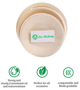 Оптовая продажа, биоразлагаемая одноразовая посуда из бамбукового волокна, деревянные тарелки, бамбуковые тарелки/поднос - Product Image 4