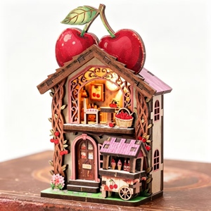 Hamaileon Mini maison cerise <span class=keywords><strong>vintage</strong></span>, aimant de réfrigérateur, puzzle 3D pour la décoration de bureau - Product Image 1