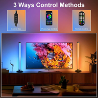 Lampu LED RGB Pintar 2 Paket Terlaris, Kontrol via Aplikasi, Modern Putih, Pengenal Irama Musik, Lampu Ambient untuk TV