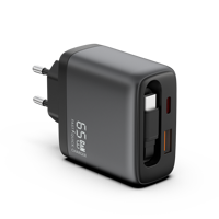 Cargador de Pared Retráctil Actualizado 2026 de 65W, Cargador de Teléfono Retráctil 3 en 1 con Cable Tipo C para iPhone y Serie Galaxy