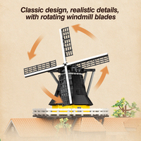 Reobrix 55019 2026 Nuevo Modelo de Museo de Molinos de Viento, Adorno de Escritorio, Juguetes Educativos para Adultos, Regalos Navideños, 4801 Piezas, Juego de Bloques de Construcción