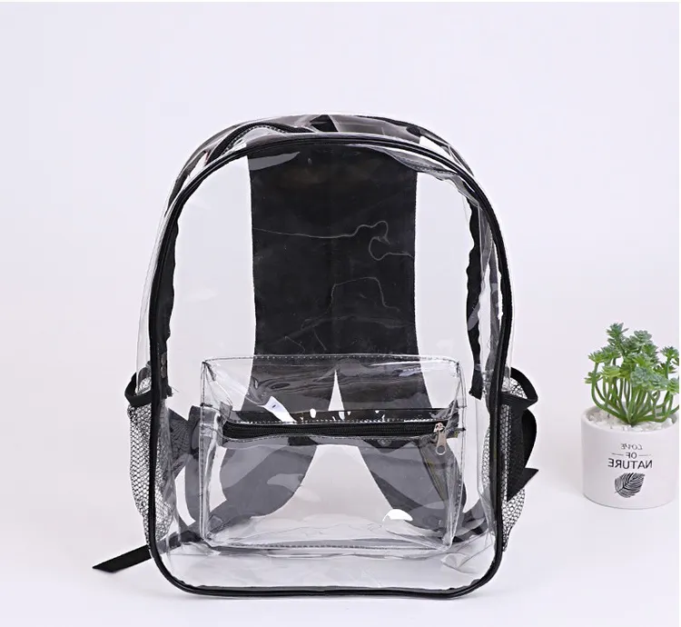 Wholesale Cheap Outdoor Travel Transparent Pvc Backpack Kids Student Clear School Backpack Women's Backpacks School Bag