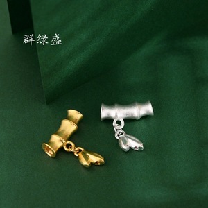 Qunlvsheng Bamboo Joint Charm Silver 24K <b>Gold</b> Plated For Diy Jewelry Making Bracelet <b>Anklet</b> Necklace Accessories - Product Image 2