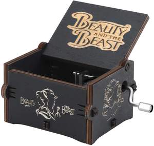 Caja <span class=keywords><strong>Musical</strong></span> de Madera con Diseño Personalizado de <span class=keywords><strong>La</strong></span> <span class=keywords><strong>Bella</strong></span> <span class=keywords><strong>y</strong></span> <span class=keywords><strong>la</strong></span> <span class=keywords><strong>Bestia</strong></span>, Caja <span class=keywords><strong>Musical</strong></span> Clásica Tallada a Mano con Manivela, Regalo de Cumpleaños para Niños - Product Image 4