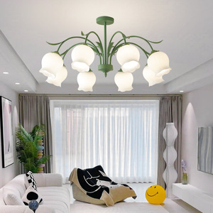 French Cream Style LED Retro Rustic <b>Dining</b> Room <b>Light</b> American Orchid Flower Style Chandelier for Bedroom Living Room Lighting - Product Image 3