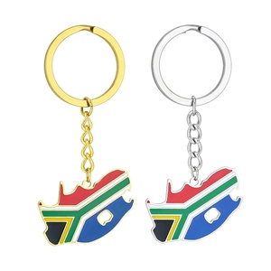 Llavero con colgante de bandera de país de Sud<span class=keywords><strong>áfrica</strong></span> chapado en oro de 18K chapado en oro de 18 quilates, llavero con colgante de <span class=keywords><strong>mapa</strong></span> de Sud<span class=keywords><strong>áfrica</strong></span> - Product Image 3