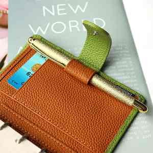 Planificateur d'anneaux de taille A8 avec anneaux en argent de 15 MM, organisateur en cuir de vache à Grain galets - Product Image 5