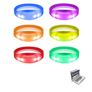 Çevre dostu NFC RGB kablosuz LED <span class=keywords><strong>DMX</strong></span> bilezikler RFID radyo uzaktan kumanda konser dekor gece promosyon parti malzemeleri için - Product Image 1