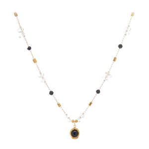 Squisita Collana di Perle e Ametista Naturale, Regalo di Anniversario, Gioiello di Alta Gamma in Acciaio e Oro 18K per Lei - Product Image 6