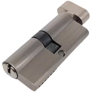 Cilindro per Serratura Moderna in Lega di Zinco Placcato Nichel con 3 Chiavi, 70mm, per Porte in Legno - Product Image 1